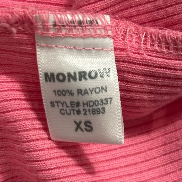 Monrow Scoop Neck Pink Ribbed Dress - Picture 7 of 8